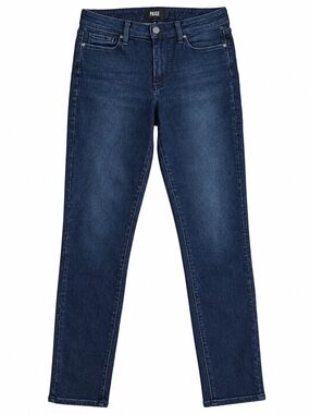 PAIGE Women's Dark Blue Wash Hoxton Ankle Jeans Casual Stretch High Rise Slim